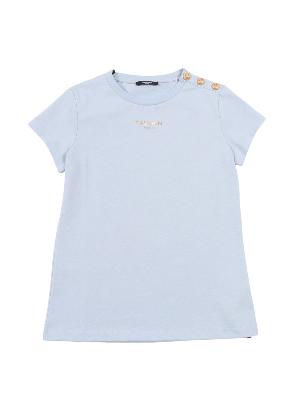 T-shirt con bottoni dorati BY8A01Z3672 685OR BALMAIN KIDS 
