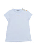 T-shirt con bottoni dorati