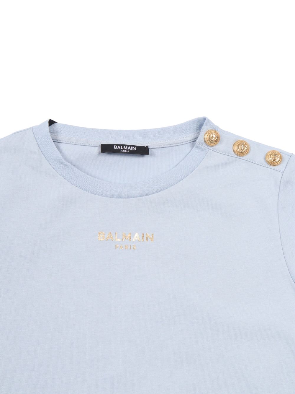 T-shirt con bottoni dorati BY8A01Z3672 685OR BALMAIN KIDS 