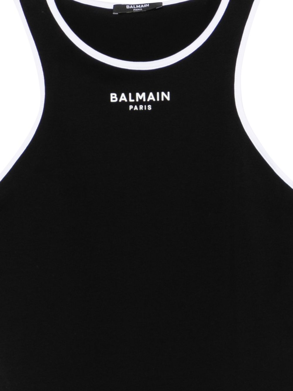 Canotta in cotone con bordi a contrasto BY8A12Z3277 930BC BALMAIN KIDS 