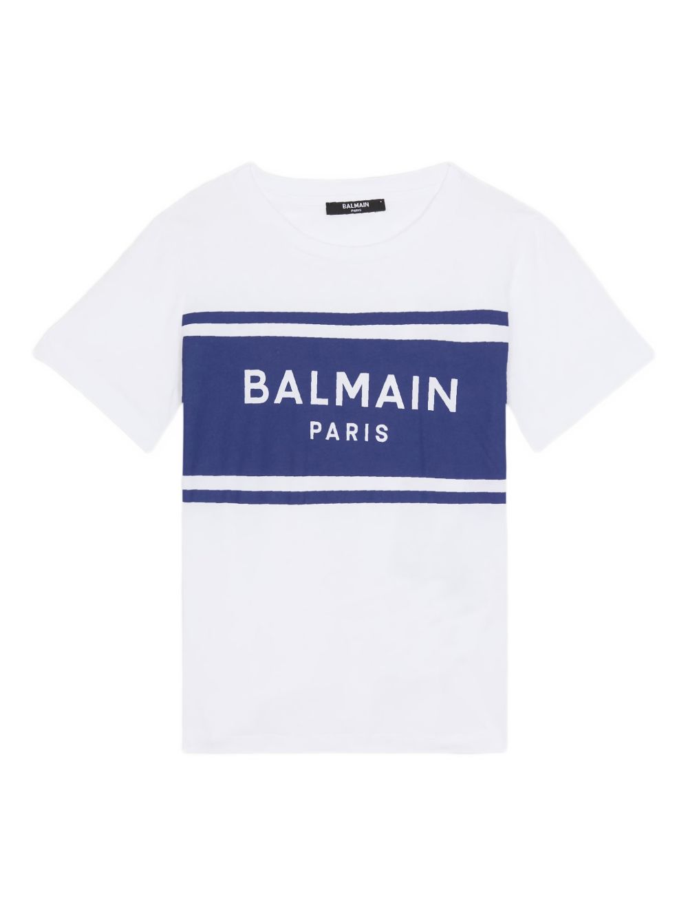 T-shirt con logo frontale BY8P11Z3672 100BL BALMAIN KIDS 
