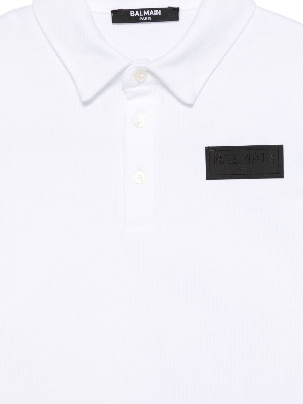 Polo in cotone a maniche corte BY8Q01Z3658 100NE BALMAIN KIDS 