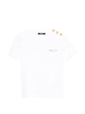 T-shirt con bottoni dorati sul collo
