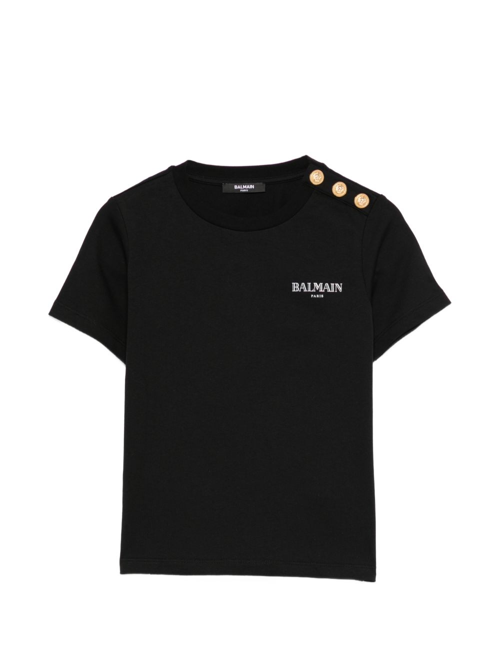 T-shirt con bottoni dorati BY8Q21Z3672 930BC BALMAIN KIDS 