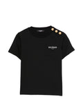 T-shirt con bottoni dorati