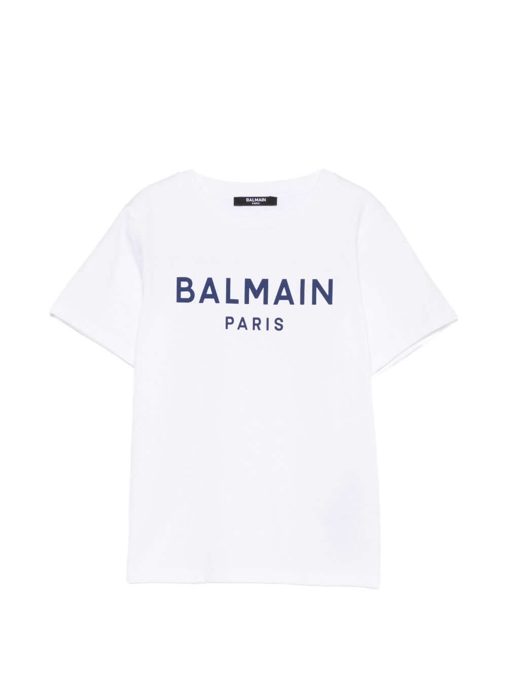 T-shirt in cotone con logo BY8R11Z3672 100BL BALMAIN KIDS 