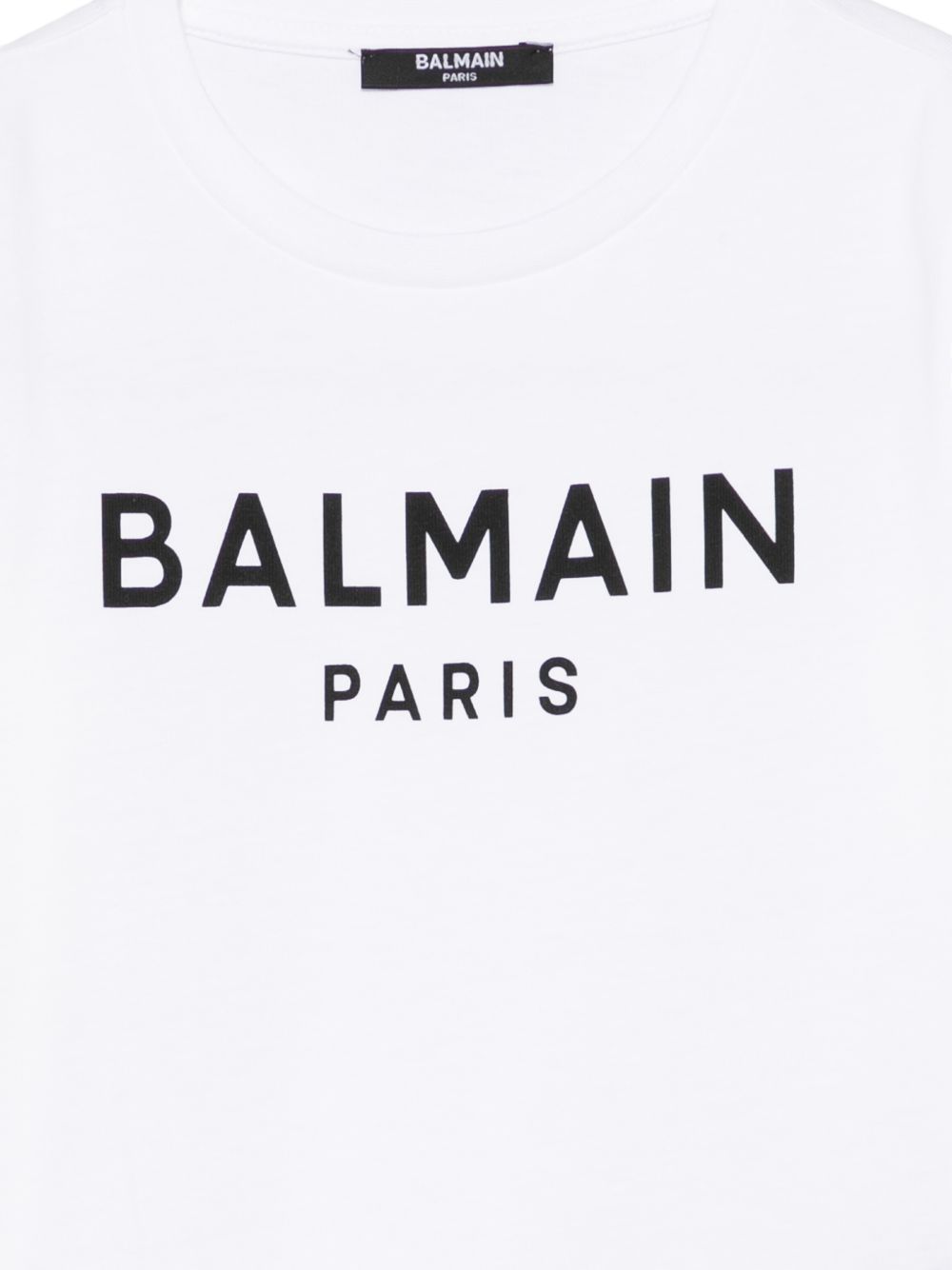 T-shirt in cotone con logo BY8R11Z3672 100NE BALMAIN KIDS 
