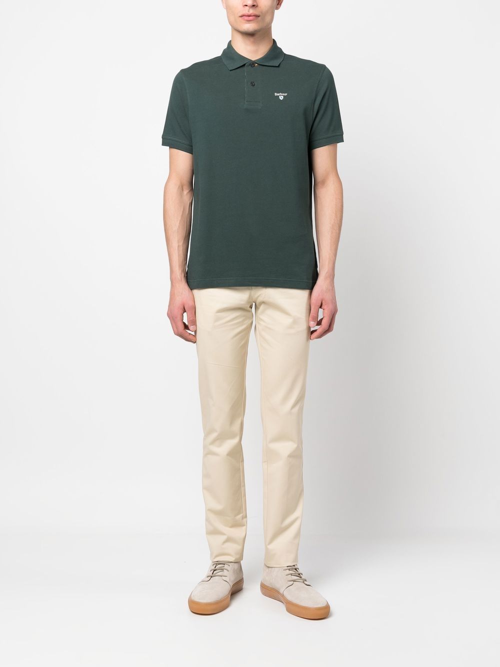 Polo in cotone verde scuro MML0012 GN89 BARBOUR 