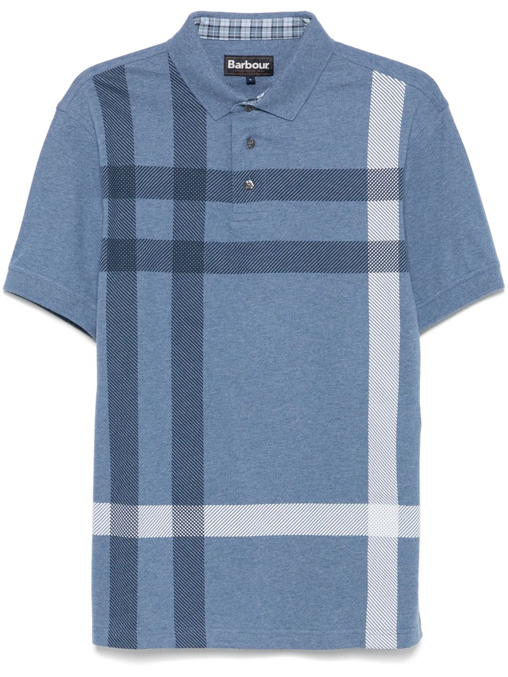 Polo con stampa check MML1117 BL15 BARBOUR 