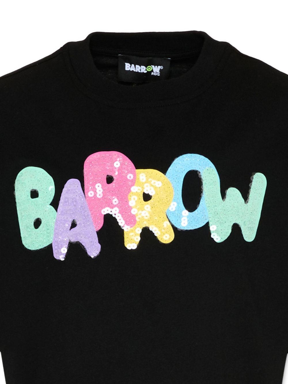 T-shirt cropped in cotone con paillettes S6BKJGTH132 110 BARROW KIDS 
