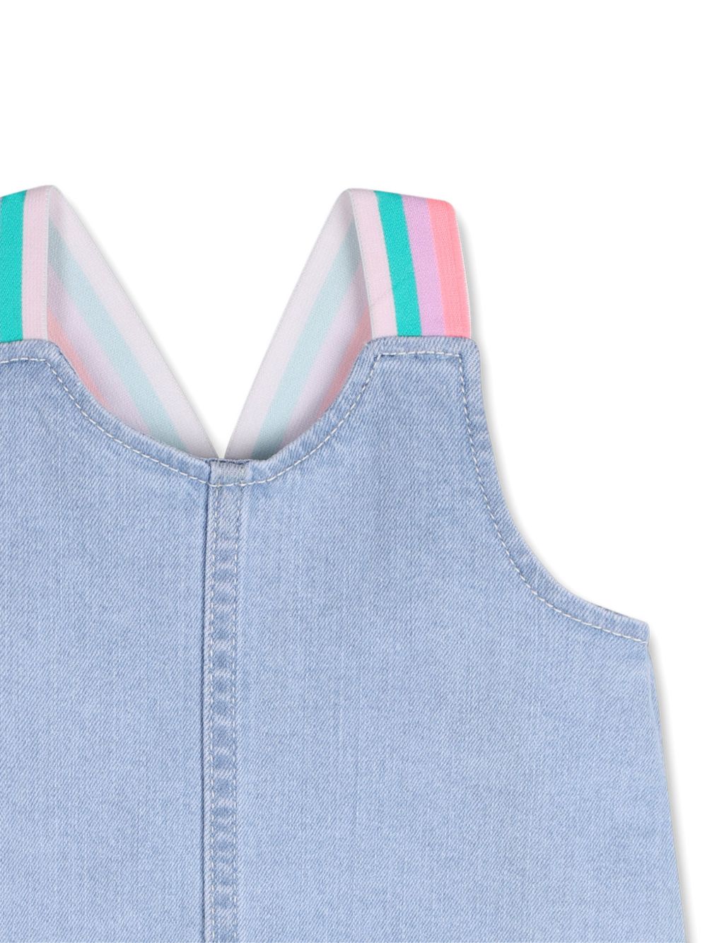 Salopette in denim con bretelle righe U21790 Z04 BILLIE BLUSH KIDS 