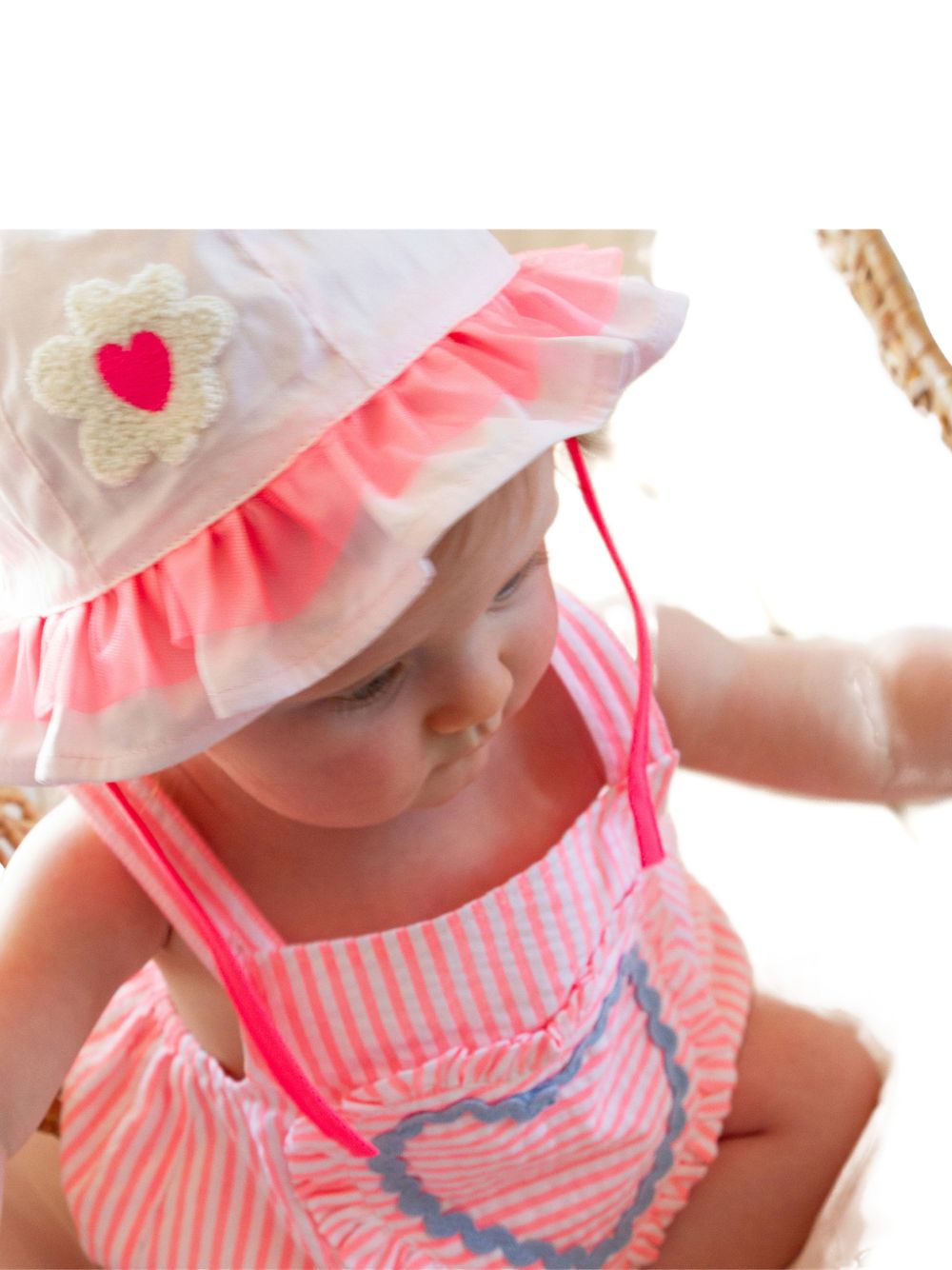 Costume intero a righe con cuore U21797 S21 BILLIE BLUSH KIDS 