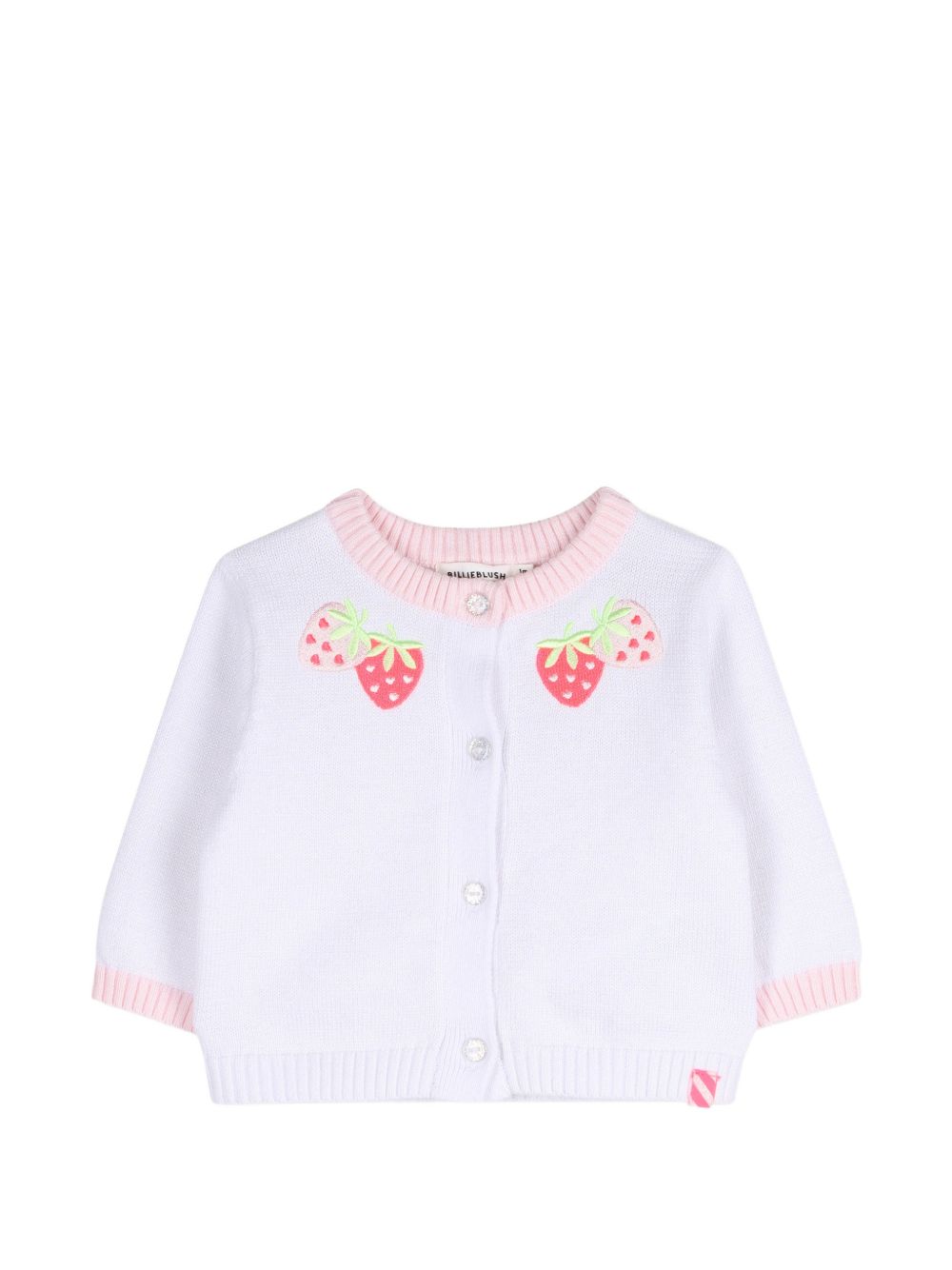 Cardigan con ricami di fragole U22113 10P BILLIE BLUSH KIDS 