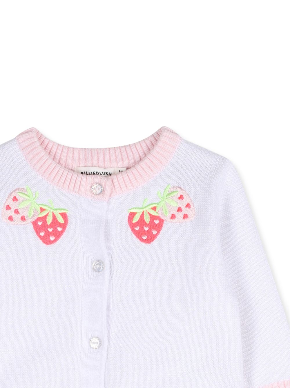 Cardigan con ricami di fragole U22113 10P BILLIE BLUSH KIDS 