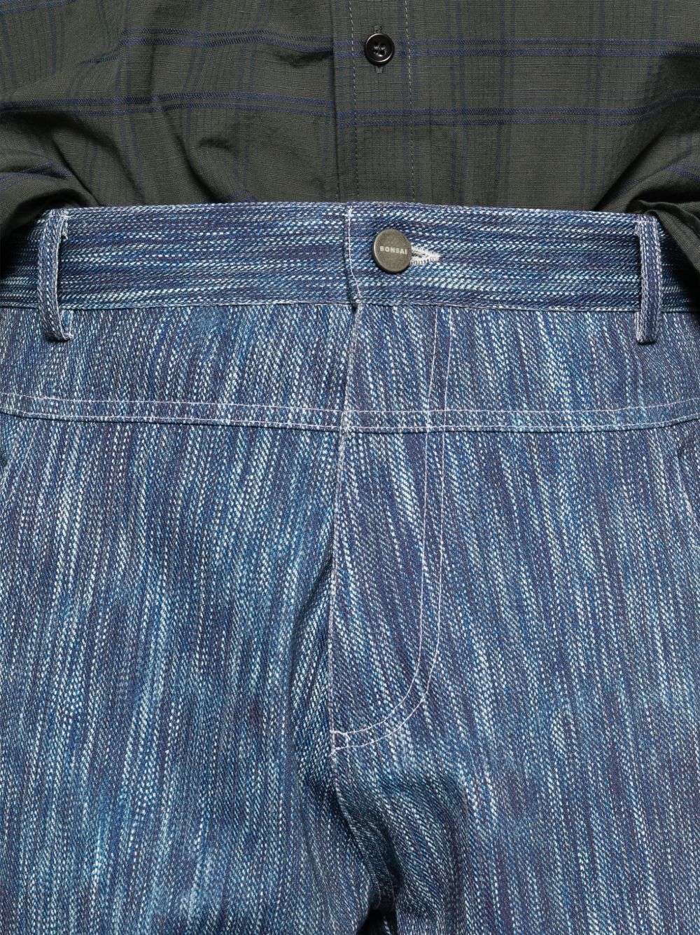 Jeans a gamba larga in cotone con effetto texture PT020V2 VU BONSAI 