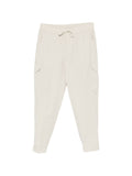 Pantaloni affusolati in poliestere con coulisse