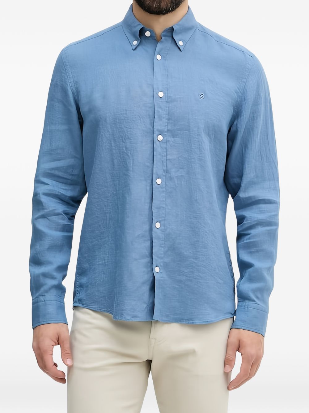Camicia in cotone con colletto button down 50556077 459 BOSS 