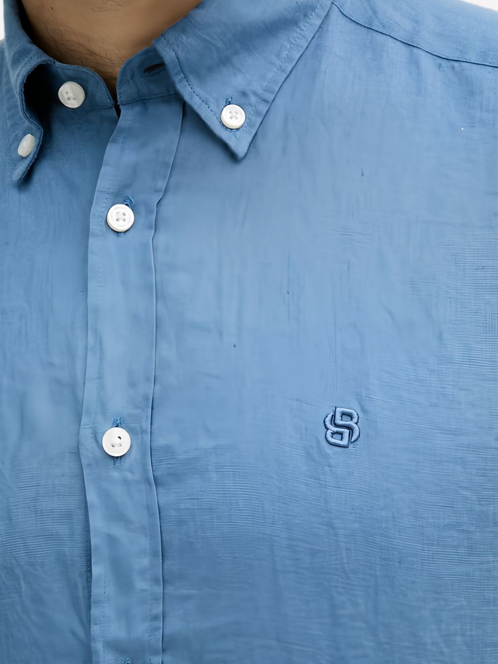 Camicia in cotone con colletto button down 50556077 459 BOSS 