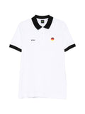 Polo in cotone con colletto bianco