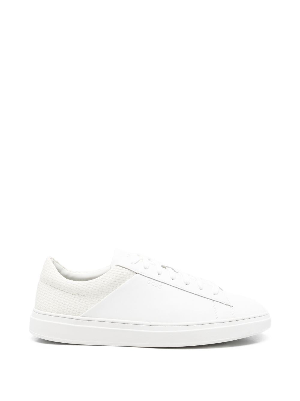 Sneakers in pelle con pannello intrecciato 50563591 100 BOSS 