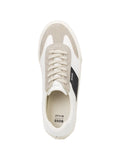 Sneakers in pelle con pannello a contrasto