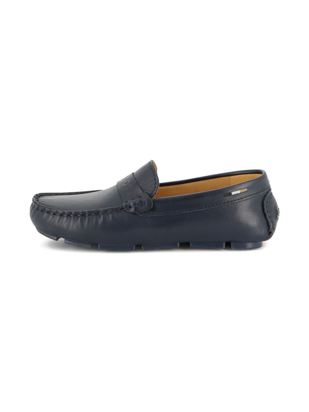 Mocassini in pelle con penny bar J52808 862 BOSS KIDSWEAR 