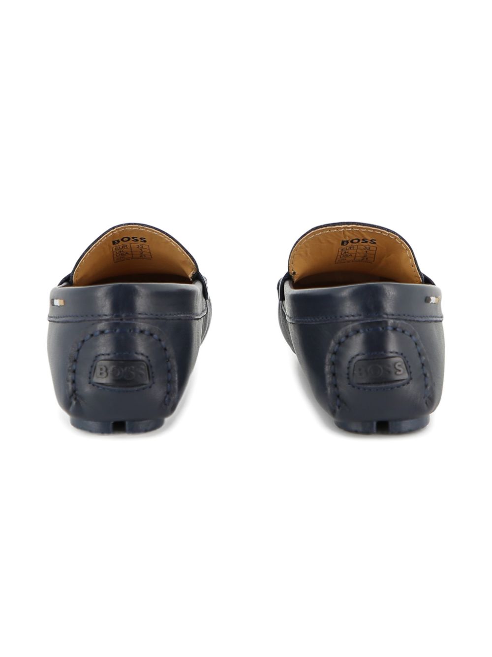 Mocassini in pelle con penny bar J52808 862 BOSS KIDSWEAR 