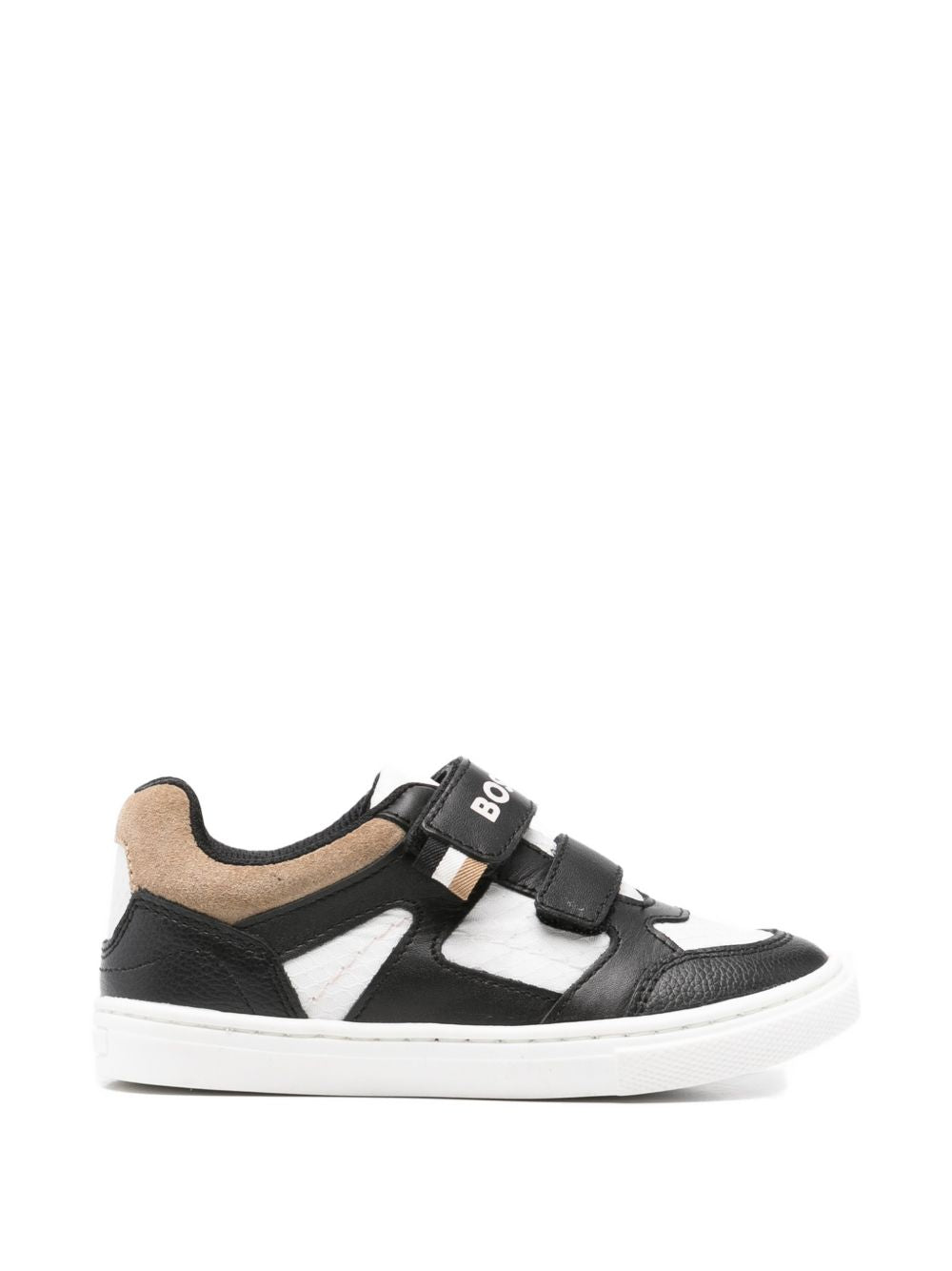 Sneakers in pelle con chiusure a strappo J52827 09B BOSS KIDSWEAR 