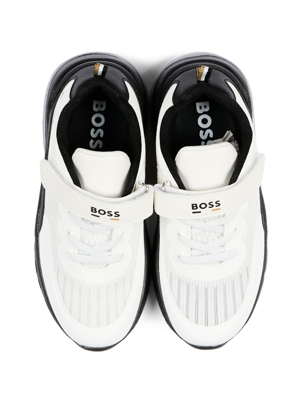 Sneakers in pelle con chiusura a strappo J52830 10P BOSS KIDSWEAR 