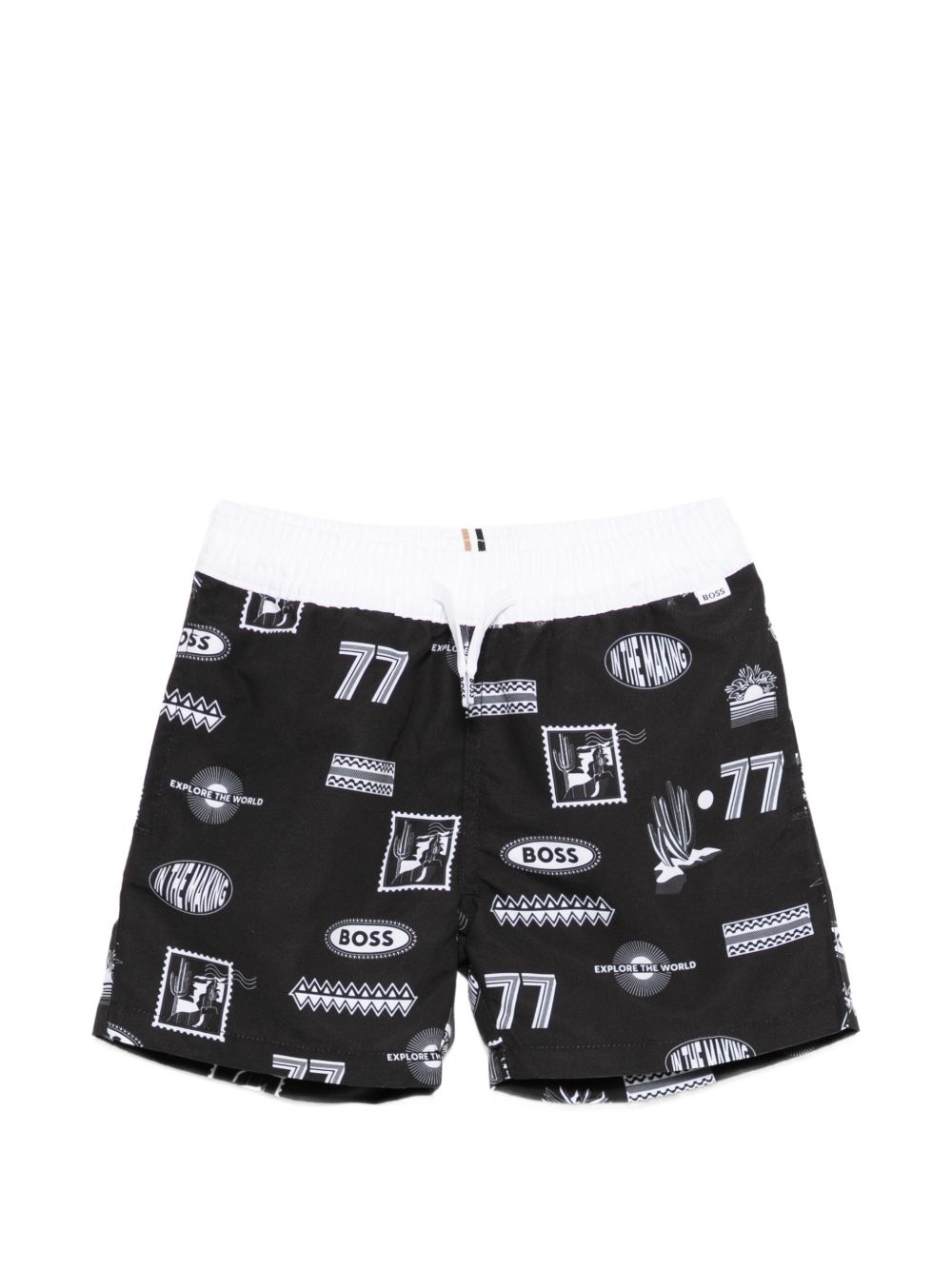 Boxer da bagno con stampa all over J52840 09B BOSS KIDSWEAR 