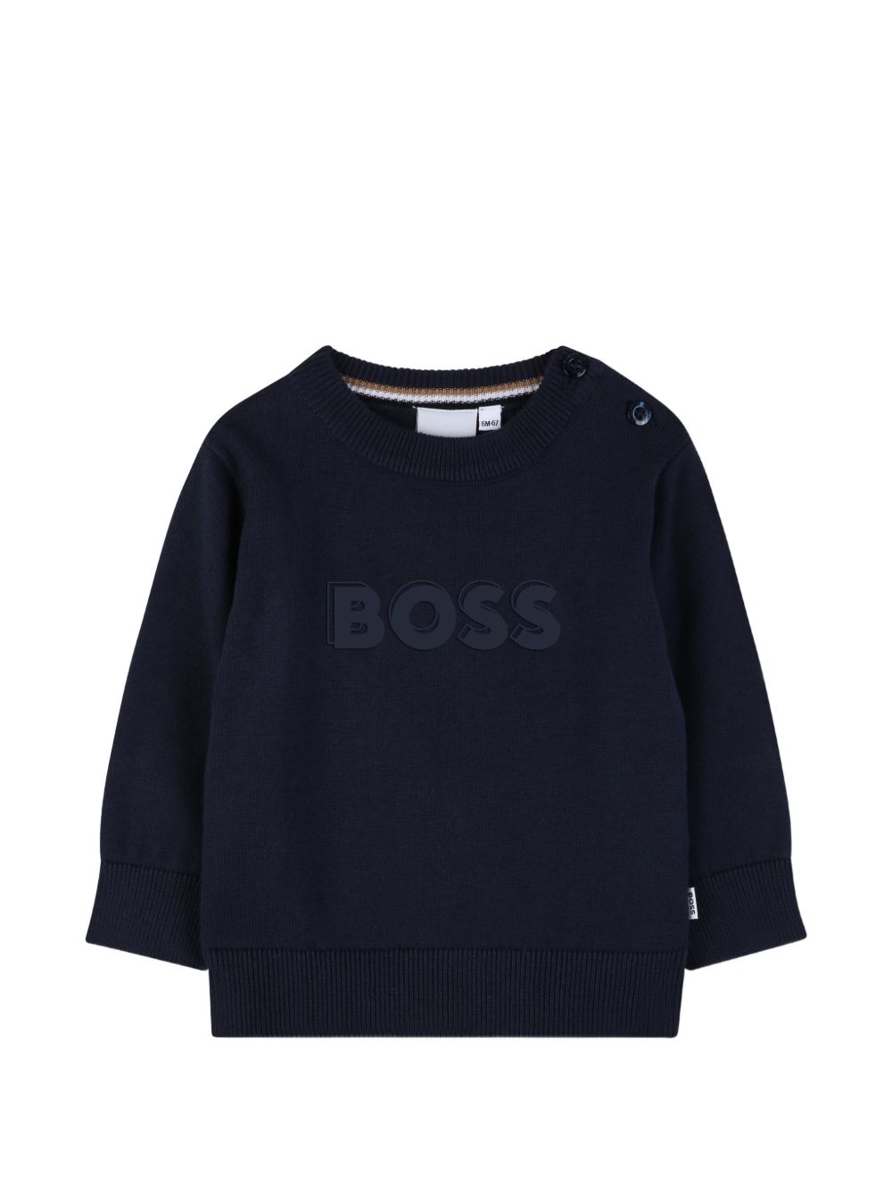 Maglia in cotone con bottoni sulla spalla J52868 849 BOSS KIDSWEAR 