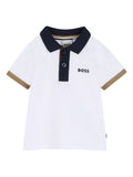Polo in cotone con colletto a contrasto