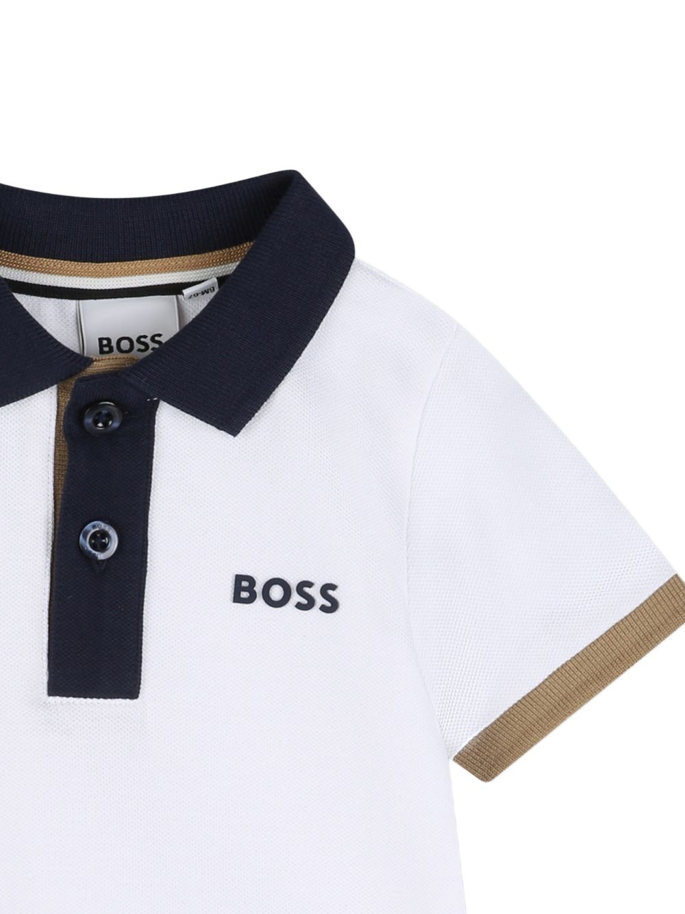 Polo in cotone con colletto a contrasto J52878 10P BOSS KIDSWEAR 