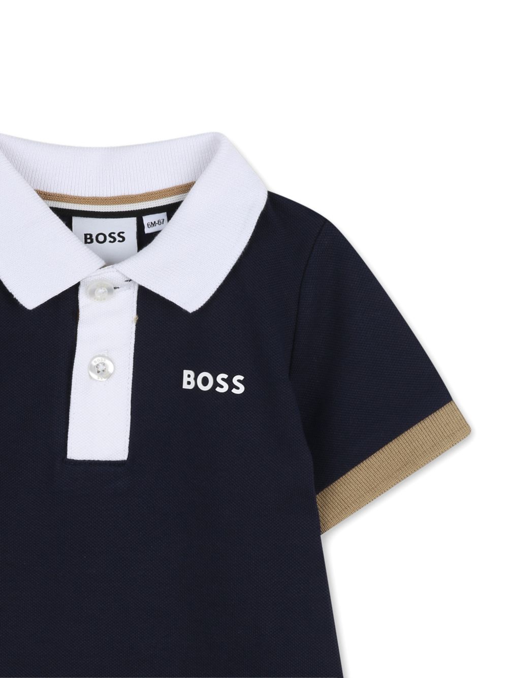 Polo con placca a contrasto J52878 849 BOSS KIDSWEAR 