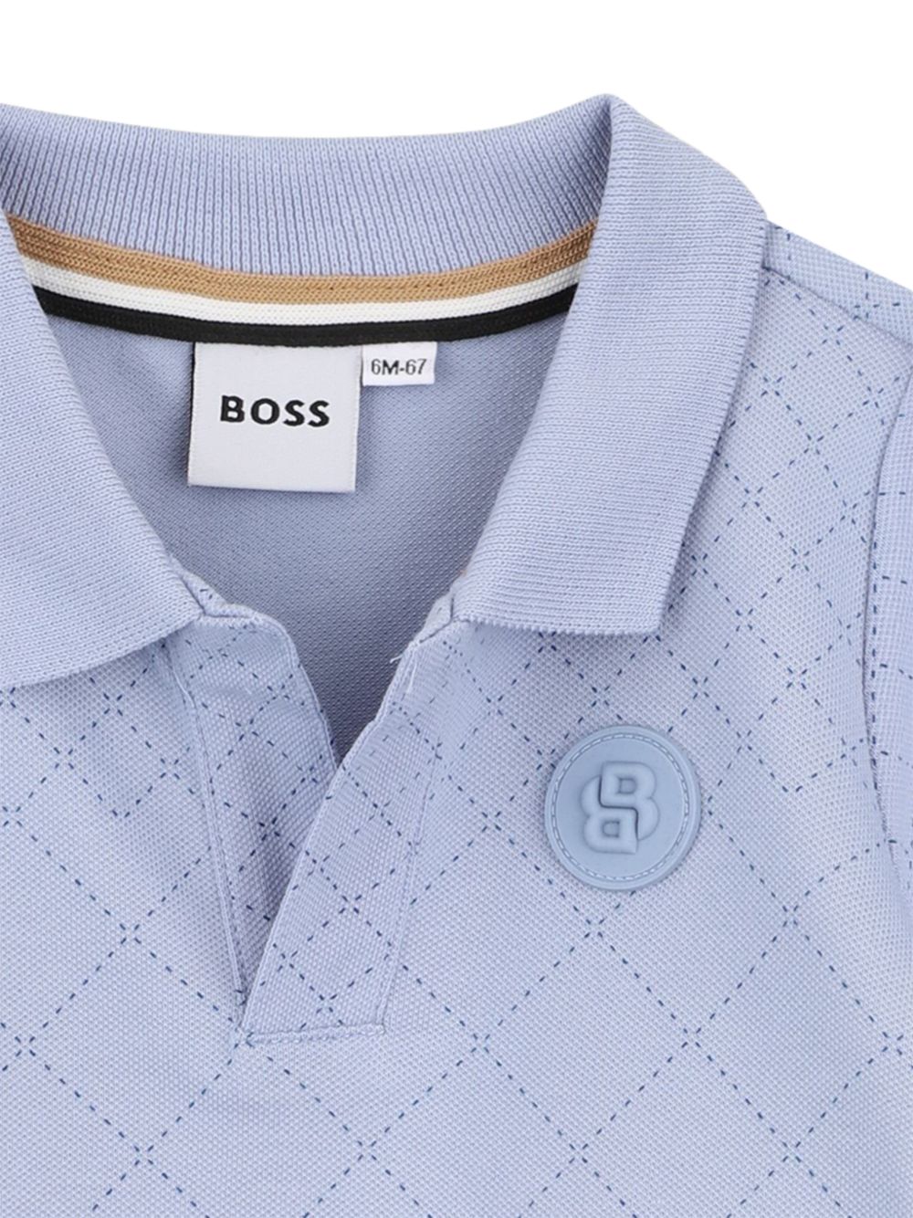 Polo con lavorazione a rombi J52883 057 BOSS KIDSWEAR 