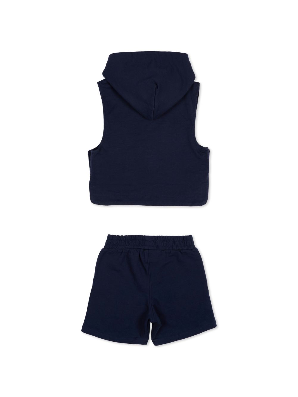 Completo felpa e shorts in cotone con cappuccio J53039 849 BOSS KIDSWEAR 