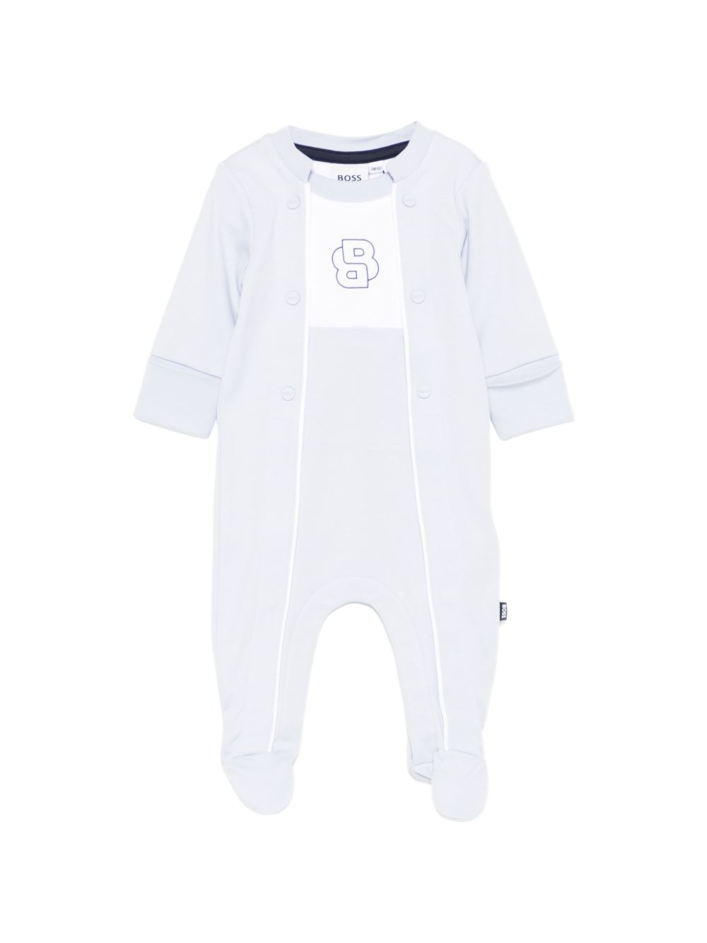 Tutina con piedini con logo ricamato J53046 771 BOSS KIDSWEAR 