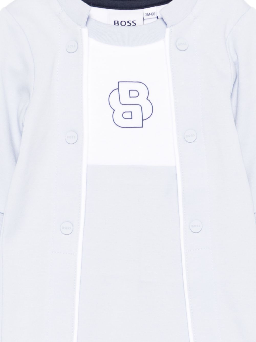 Tutina con piedini con logo ricamato J53046 771 BOSS KIDSWEAR 