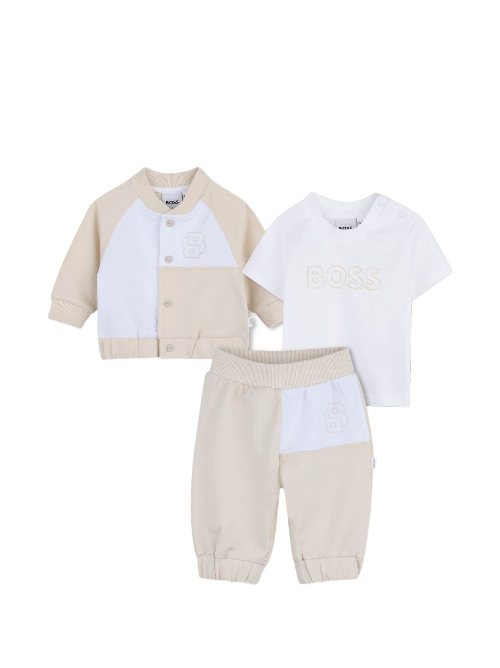 Completo tre pezzi con cardigan e pantaloni J53049 21K BOSS KIDSWEAR 
