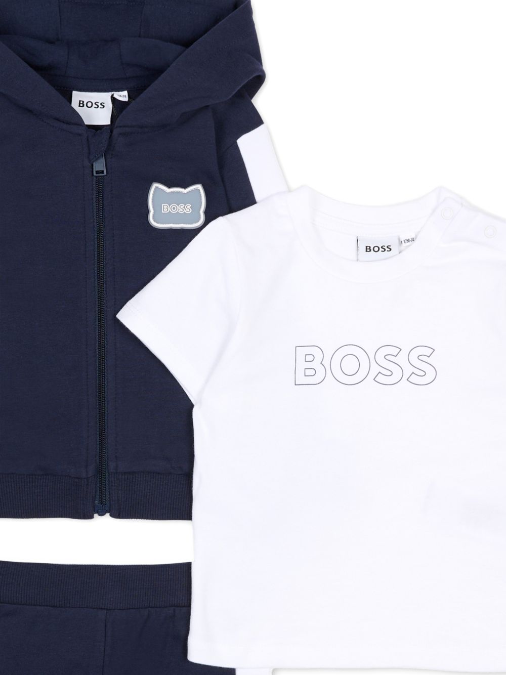 Tuta in cotone con felpa con cappuccio J53051 849 BOSS KIDSWEAR 