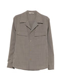 Giacca camicia in lana con tasche sul petto