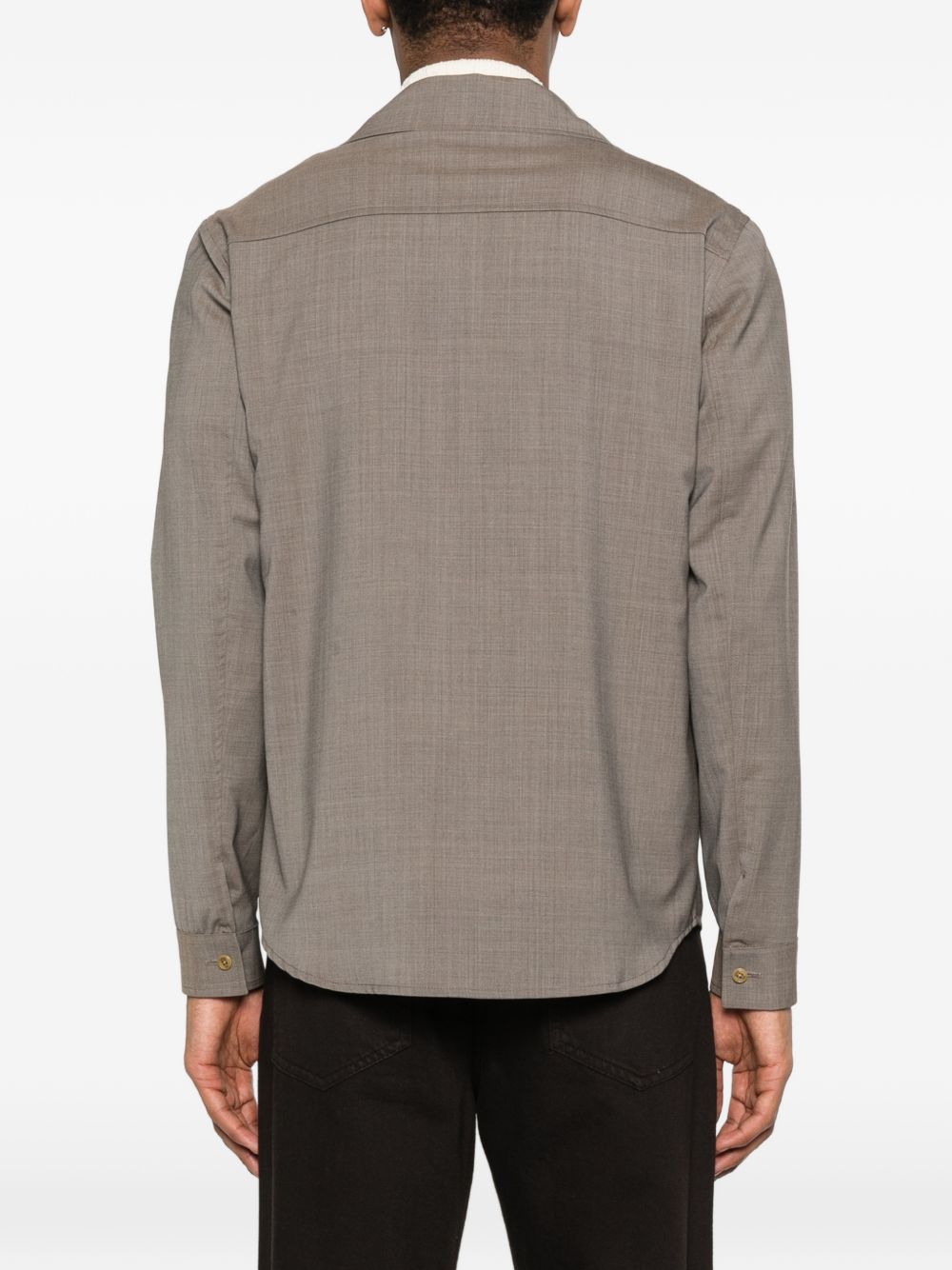 Giacca camicia in lana con tasche sul petto JOHN300082 00036 BRIGLIA 