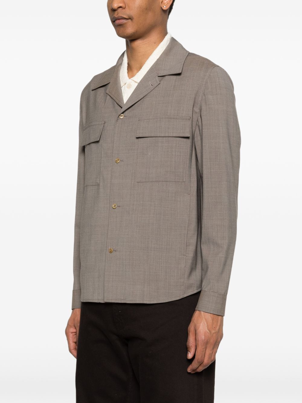 Giacca camicia in lana con tasche sul petto JOHN300082 00036 BRIGLIA 