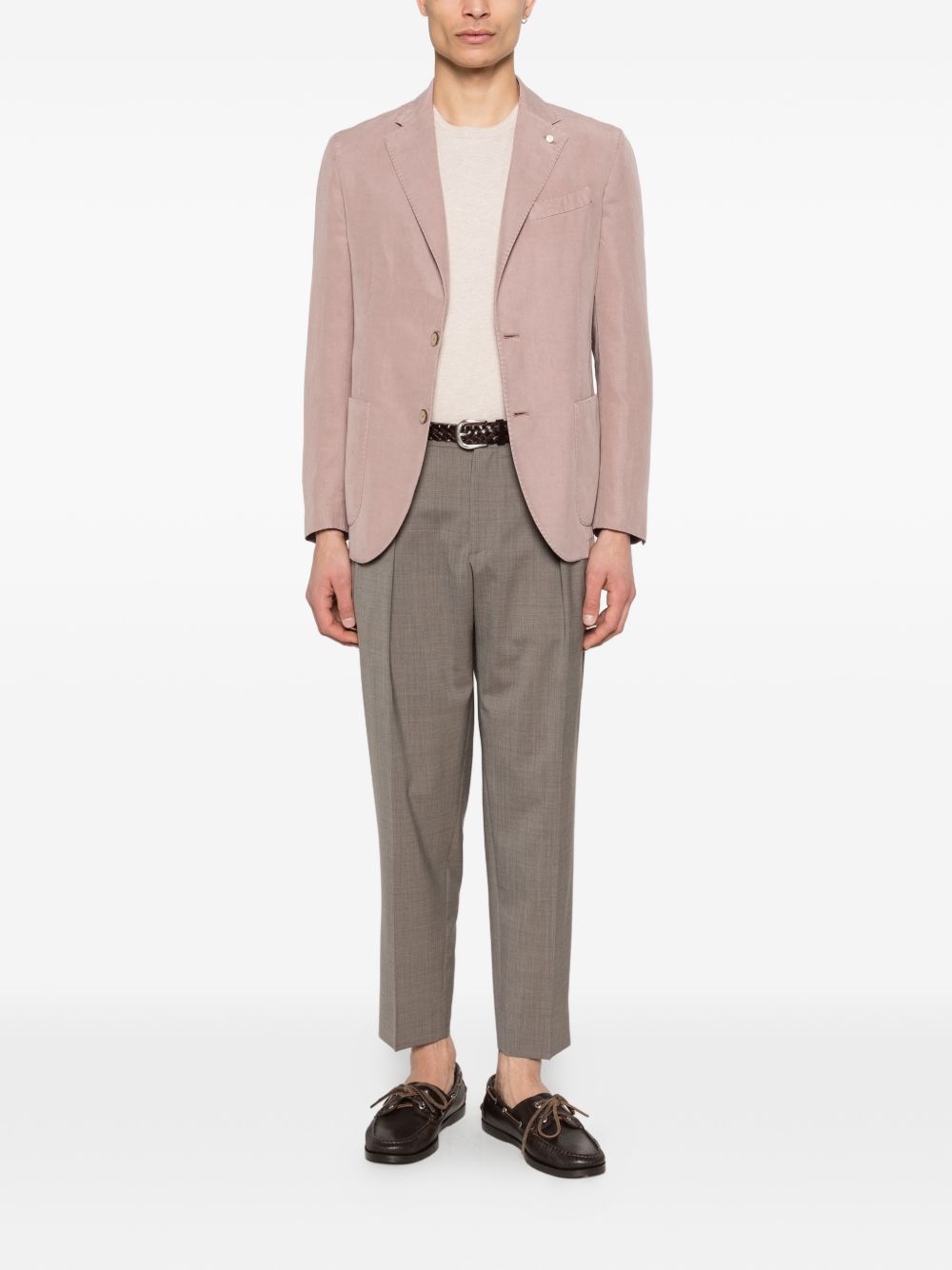 Pantaloni in lana vergine con pieghe PORTOBELLOS300082 00036 BRIGLIA 