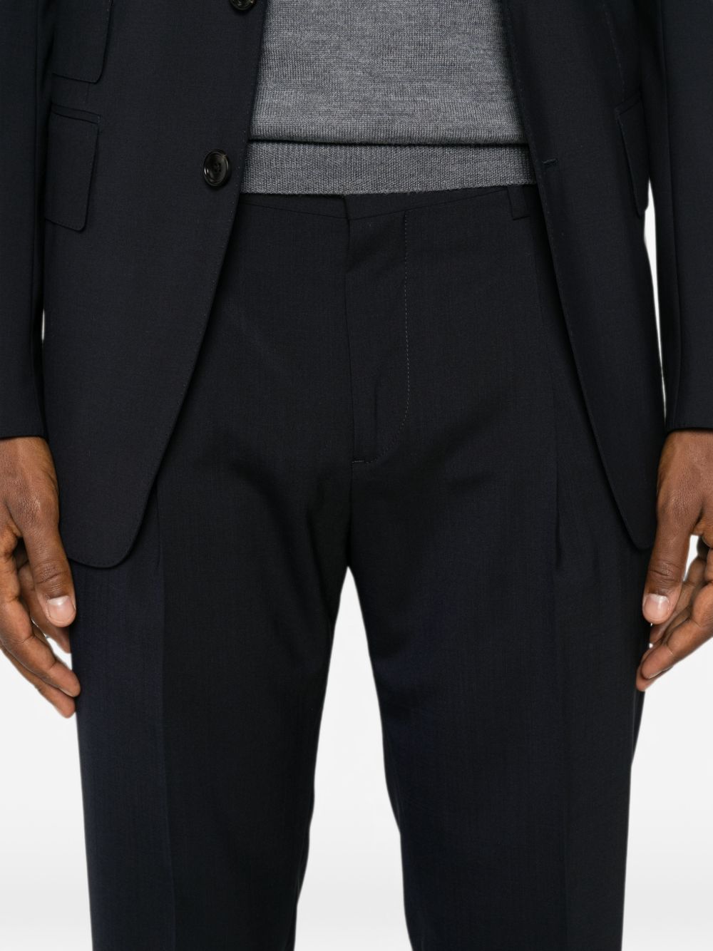Pantaloni in lana con risvolti TIBERIOS300082 00011 BRIGLIA 