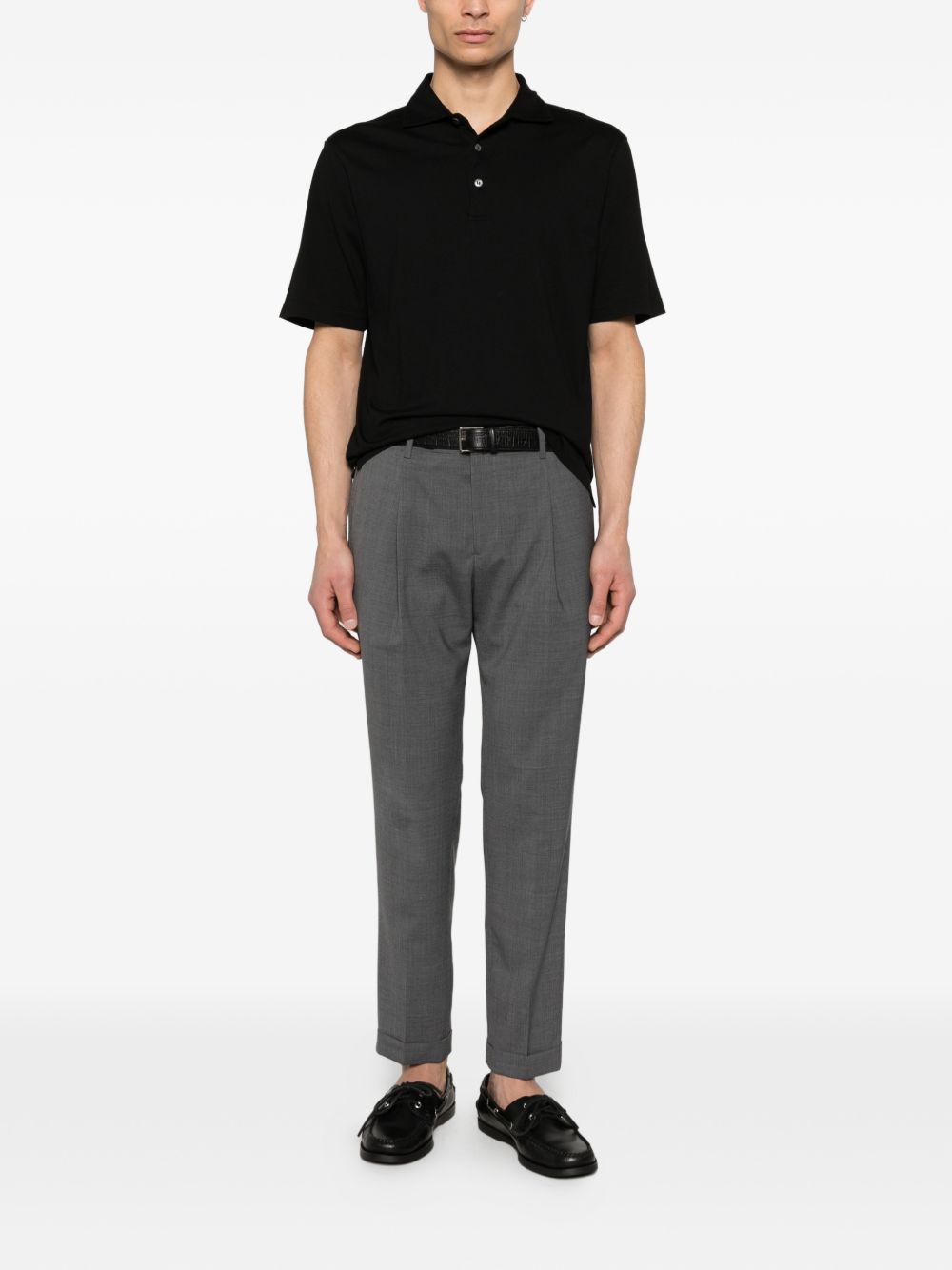Pantaloni in lana con pieghe frontali TIBERIOS300082 00080 BRIGLIA 
