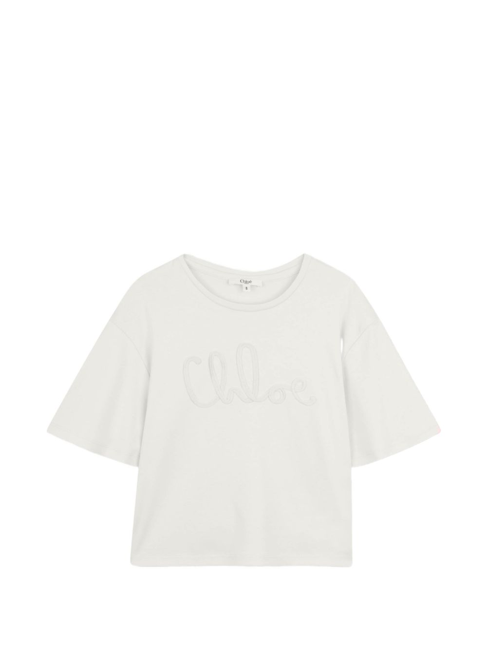 T-shirt in cotone con ricamo girocollo C20858 117 CHLOE KIDS 