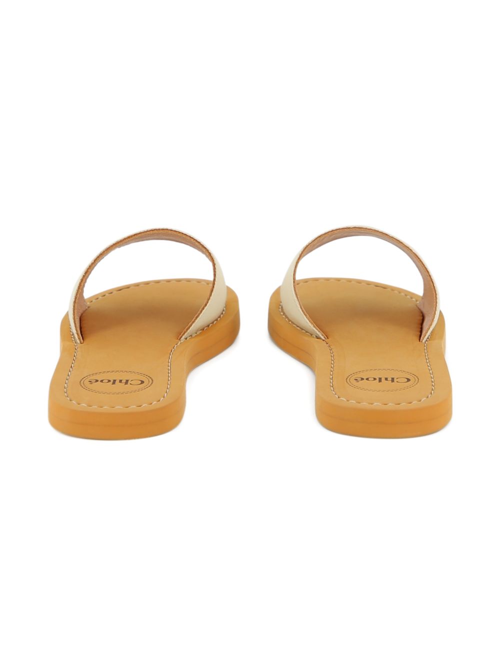 Ciabatte in cotone ecru con logo C20881 117 CHLOE KIDS 