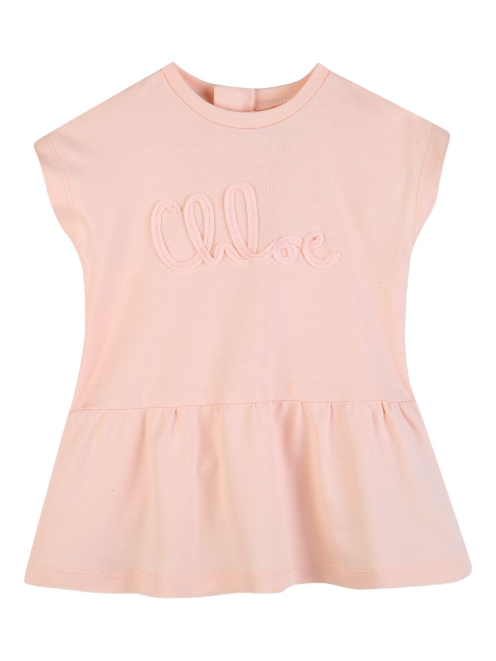 Abito in cotone organico con ricamo C20888 46J CHLOE KIDS 