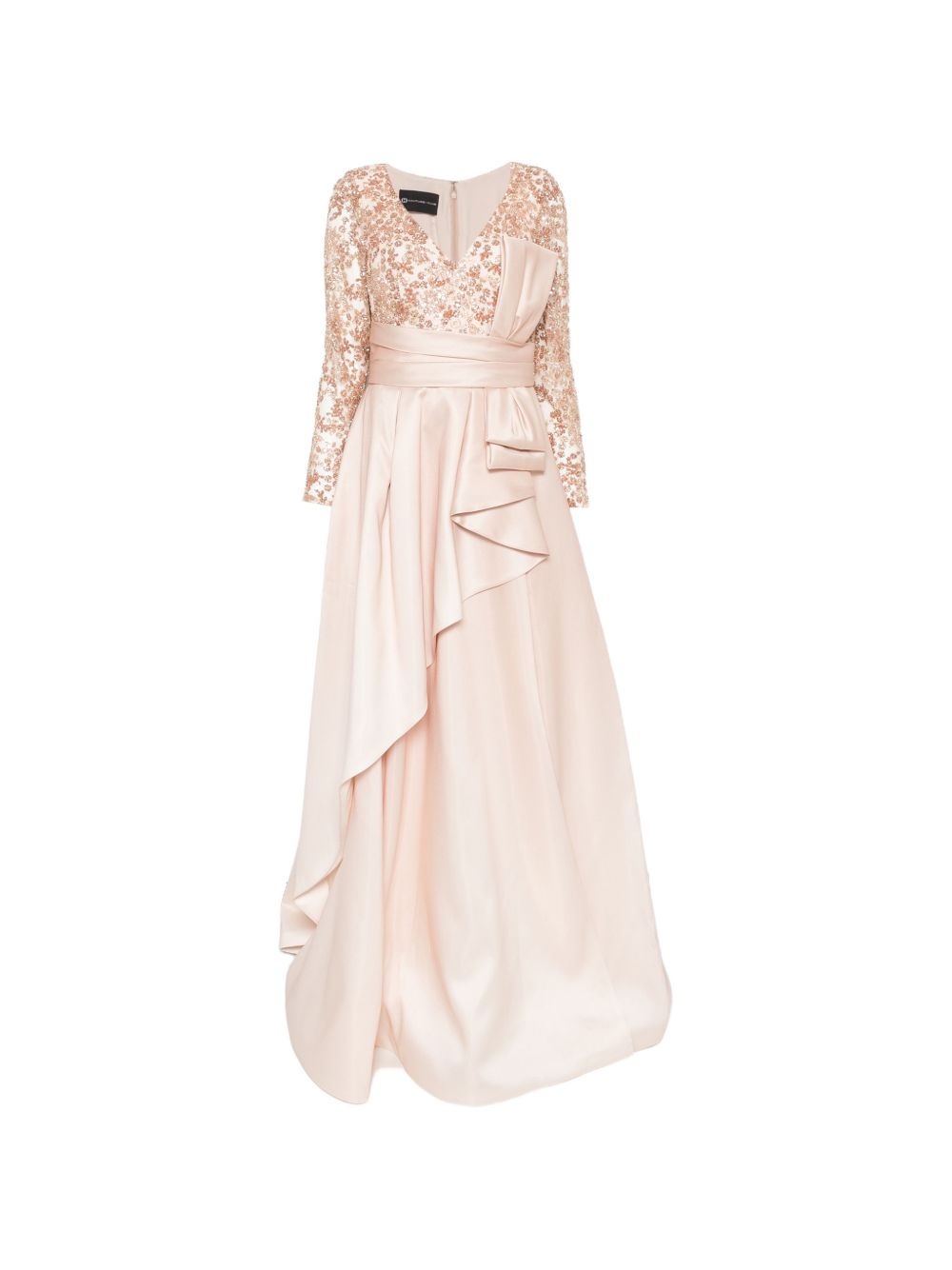 Abito lungo con paillettes scollo a V 1G1G2SAT0P225 ARENA COUTURE CLUB 